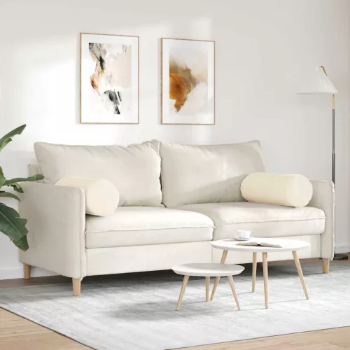 Hengerpárnák 2 pcs Krém Ø 25 x 70 cm Bársonyos szövet