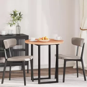 Asztallap Világosbarna Ø 70 x 2.5 cm Masszív tölgyfa