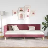 Sarokágy keret Egyéb bordó 80 x 200 cm Szövet és Mérnöki Fa