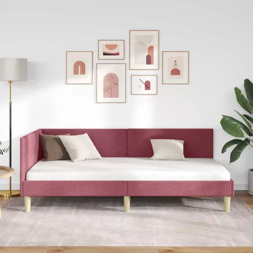 Sarokágy keret Egyéb bordó 80 x 200 cm Szövet és Mérnöki Fa