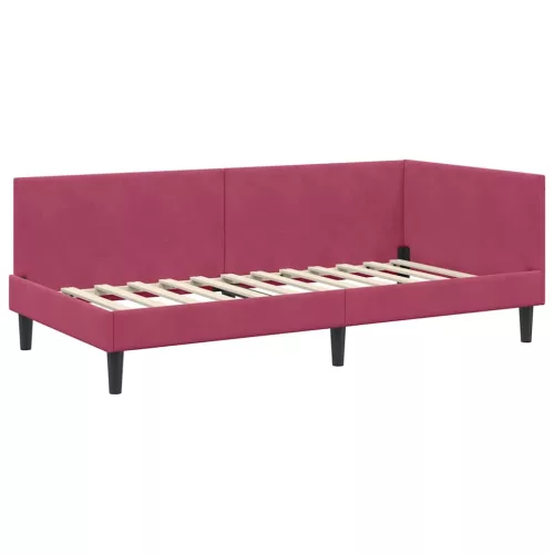 Sarokágy keret Egyéb bordó 100 x 200 cm Velúr és műnyír