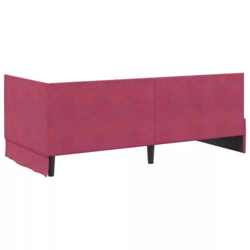 Sarokágy keret fejtámlával bordó 90 x 190 cm Bársony
