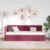 Sarokágy keret fejtámlával bordó 80 x 200 cm Bársony