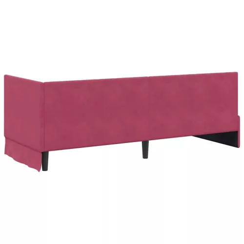 Sarokágy keret fejtámlával bordó 80 x 200 cm Bársony