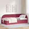 Sarokágy keret fejtámlával bordó 90 x 200 cm Bársony