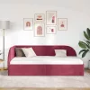 Sarokágy keret fejtámlával bordó 90 x 200 cm Bársony