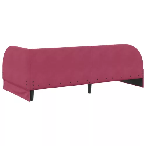 Sarokágy keret fejtámlával bordó 90 x 200 cm Bársony
