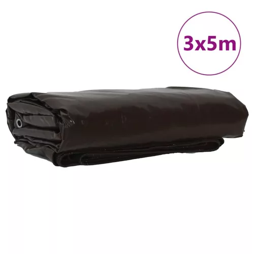 Ponyva 650g / m² Barna 3 x 5 m Vászon PVC bevonattal
