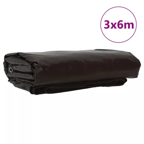 Ponyva 650g / m² Barna 3 x 6 m Vászon PVC bevonattal