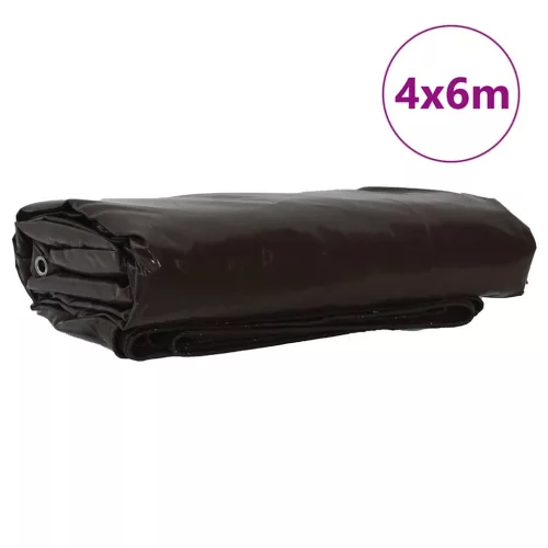 Ponyva 650g / m² Barna 4 x 6 m Vászon PVC bevonattal