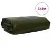 Ponyva 650g / m² Olajzöld 3 x 5 m Vászon PVC bevonattal