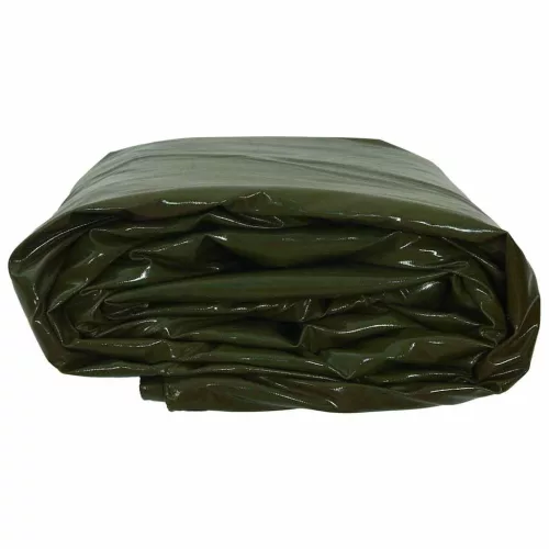 Ponyva 650g / m² Olajzöld 3 x 6 m Vászon PVC bevonattal