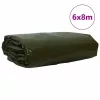 Ponyva 650g / m² Olajzöld 6 x 8 m Vászon PVC bevonattal