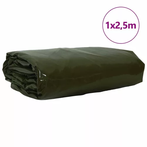 Ponyva 650g / m² Olajzöld 1 x 2,5 m Vászon PVC bevonattal