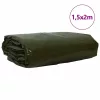 Ponyva 650g / m² Olajzöld 1,5 x 2 m Vászon PVC bevonattal