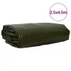 Ponyva 650g / m² Olajzöld 2,5 x 4,5 m Vászon PVC bevonattal