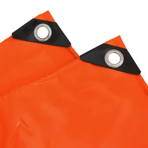 Ponyva 650g / m² Narancssárga 6 x 8 m Vászon PVC bevonattal