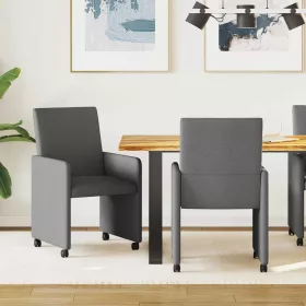   Étkező Székek 2 pcs Sötétszürke 57 x 66 x 94 cm szövet