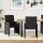 Étkező Székek kerekekkel 2 pcs Fekete 57 x 66 x 94 cm szövet