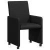 Étkező Székek kerekekkel 2 pcs Fekete 57 x 66 x 94 cm szövet