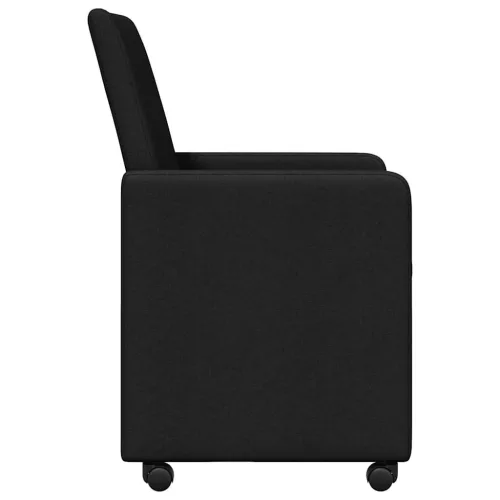 Étkező Székek kerekekkel 2 pcs Fekete 57 x 66 x 94 cm szövet