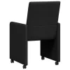 Étkező Székek kerekekkel 2 pcs Fekete 57 x 66 x 94 cm szövet