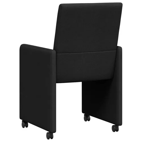 Étkező Székek kerekekkel 2 pcs Fekete 57 x 66 x 94 cm szövet
