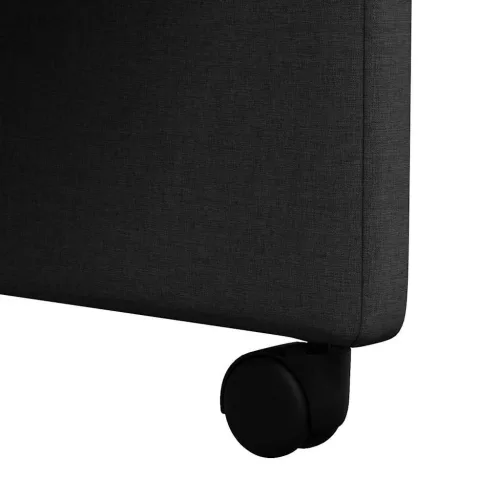 Étkező Székek kerekekkel 2 pcs Fekete 57 x 66 x 94 cm szövet