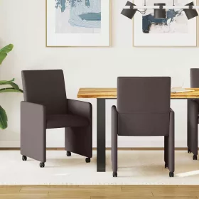Étkező Székek 2 pcs sötétbarna 57 x 66 x 94 cm szövet