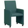 Étkező Székek kerekekkel 2 pcs Sötétzöld 57 x 66 x 94 cm szövet
