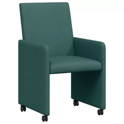 Étkező Székek kerekekkel 2 pcs Sötétzöld 57 x 66 x 94 cm szövet