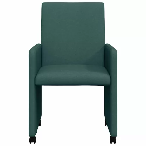 Étkező Székek kerekekkel 2 pcs Sötétzöld 57 x 66 x 94 cm szövet