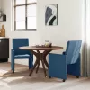 Étkező Székek kerékkel 2 pcs Kék 57 x 66 x 94 cm szövet