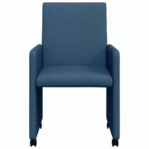 Étkező Székek kerékkel 2 pcs Kék 57 x 66 x 94 cm szövet