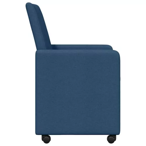 Étkező Székek kerékkel 2 pcs Kék 57 x 66 x 94 cm szövet