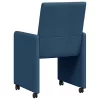 Étkező Székek kerékkel 2 pcs Kék 57 x 66 x 94 cm szövet