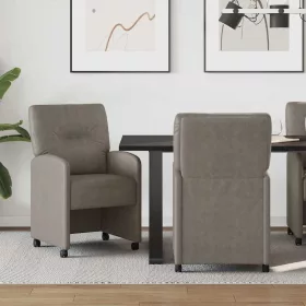   Étkező Székek kerekekkel 2 pcs Szürke 57 x 67 x 95 cm Műbőr