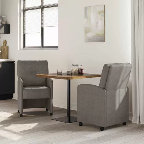 Étkező Székek kerekekkel 2 pcs Szürke 57 x 67 x 95 cm Műbőr