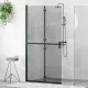 Nyitott zuhanyfal Fekete és sötét átlátszó 100 x 190 cm