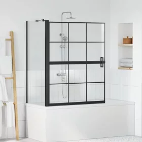   Fürdő Zuhany Képernyő Fekete és átlátszó 100 x 67 x 129.5 cm