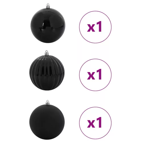 Karácsonyi Díszgömb Készlet 3 pcs Fekete