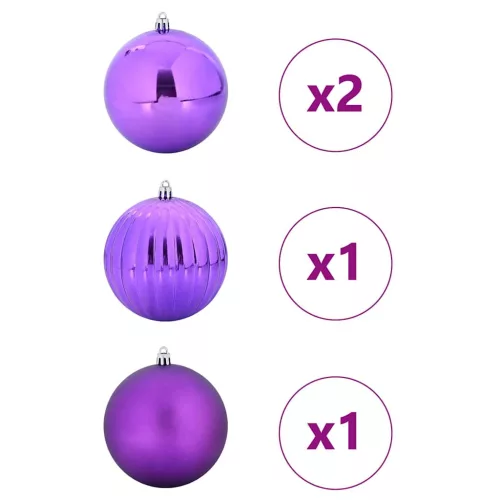 Karácsonyi Díszgömb Készlet 4 pcs Lila