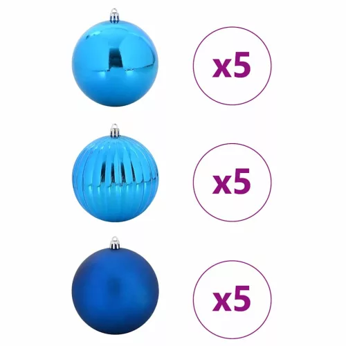Karácsonyi Díszgömb Készlet 15 pcs Kék