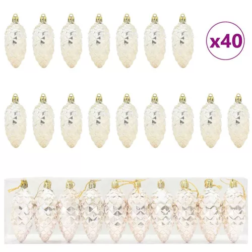 Karácsonyi tobozlabda 40 pcs pezsgőszín