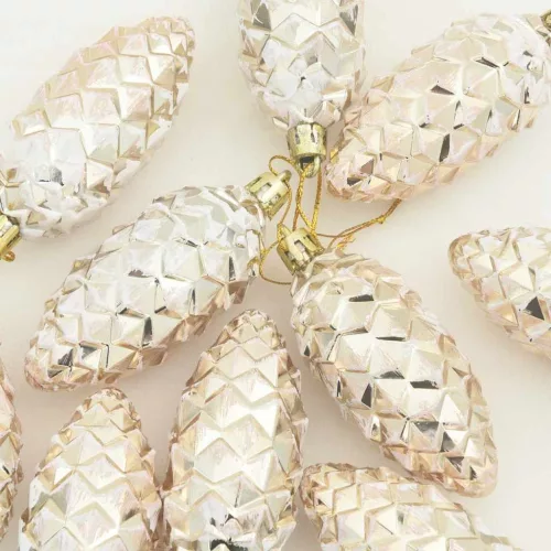 Karácsonyi tobozlabda 40 pcs pezsgőszín