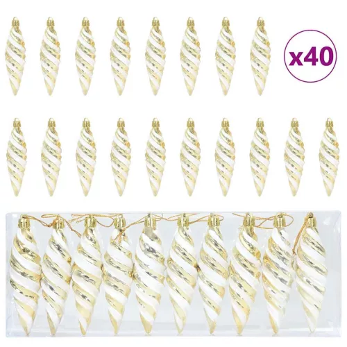 Karácsonyi Spirális Alakú Gömb 40 pcs Arany