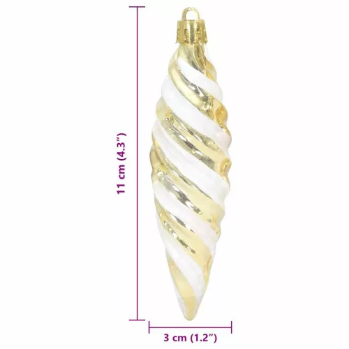 Karácsonyi Spirális Alakú Gömb 40 pcs Arany