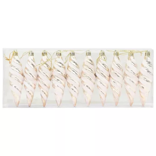 Karácsonyi Spirális Alakú Gömb 40 pcs pezsgőszín