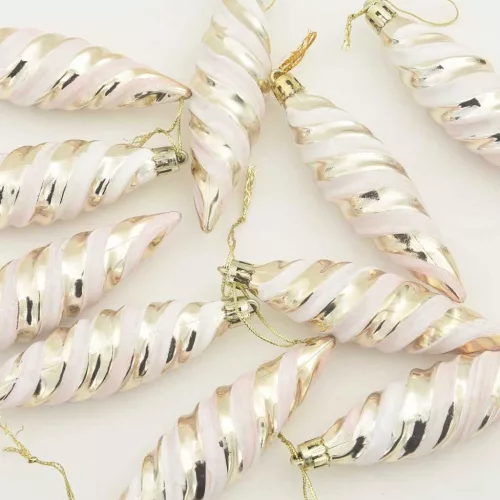 Karácsonyi Spirális Alakú Gömb 40 pcs pezsgőszín