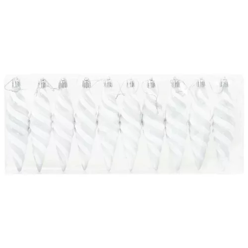 Karácsonyi Spirális Alakú Gömb 40 pcs Fehér